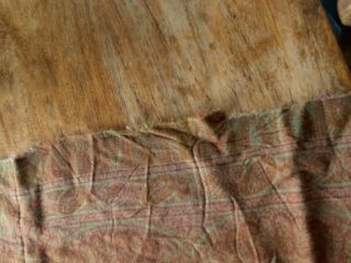 Antique Paisley Hand Woven Wool Coverlet 62” X 126” Craft Cutter 8