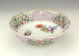 Antique Meissen Dresden Porcelain Hand Painted Flowers Pierced Bowl - Lovely 2