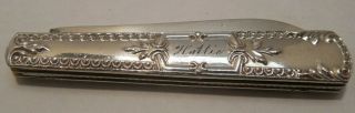 Vintage - Sterling Silver - Engraved - Unbranded - Pocket Knife