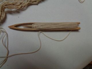 Antique Hand Made Wooden Weaving Netting Shuttle Tool 2