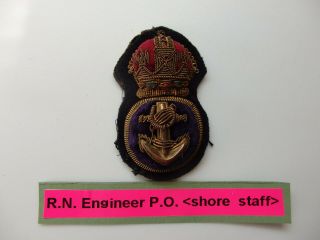 Antique - Collectable Royal Navy P.  O.  Cap Badge Kings Crown,  (eng Shore Staff)