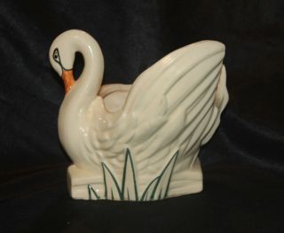 Vintage Mccoy Pottery White Swan Planter 1940 