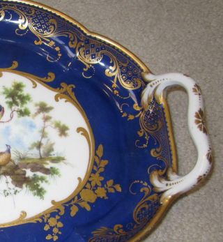 Antique 19th Century French SEVRES Style Bleu Nouveau Ground Tray 3