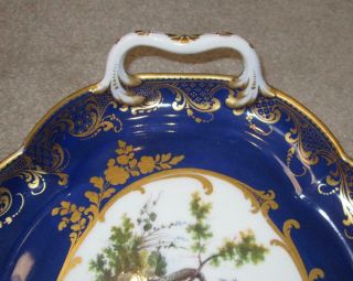 Antique 19th Century French SEVRES Style Bleu Nouveau Ground Tray 4