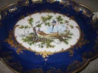Antique 19th Century French SEVRES Style Bleu Nouveau Ground Tray 7