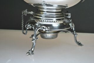 SILVER PLATE 4 PINT TEAPOT 1800 ' S WITH REMOVABLE POT AND UNDERBURNER 6