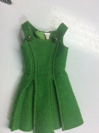 Vintage 1960s Barbie Skipper Town Togs 1922 Complete Green Felt Outfit - 4