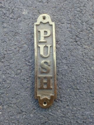 Vintage Brass Push Sign Plate Wall Hanging Door Plaque 6 "