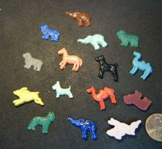15 Vintage Czech Glass Camel Rabbit Elephant Dog Figural Jewelry Piece Beads
