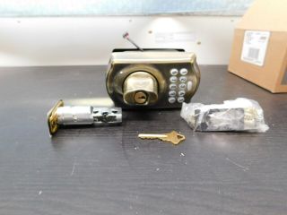 Schlage BE365 Antique Pewter Single - Cylinder Deadbolt 1 - Cylinder Lighted Keypad 3