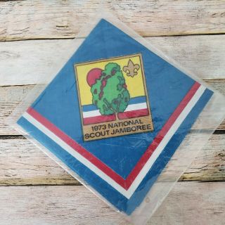 Boy Scouts 1973 National Scout Jamboree Neckerchief Scarf Unfolded