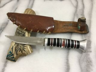Antique Vtg Theatre Boot Knife Dagger Vintage Handmade Small Fixed Blade 7.  5” Oa