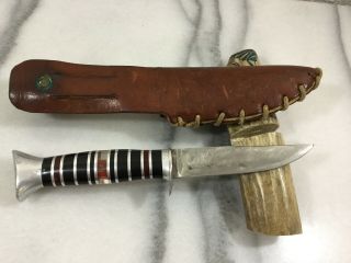 Antique Vtg Theatre Boot Knife Dagger Vintage Handmade Small Fixed Blade 7.  5” OA 5