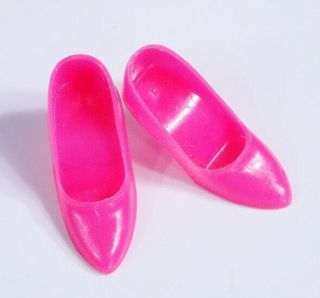 Htf Vintage Barbie Doll Pink Closed Toe Japan Heels Shoes