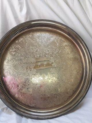 Vintage Wm Rogers Silver Plate Rose Tray 15 In 4272
