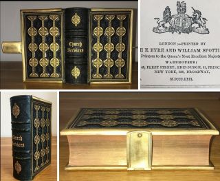 1862 Old Antique Bible Fine Leather Bound Gold Edged Clasp Prayer Testament