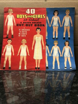 40 Boys And Girls At School Vintage Queen Holden Paper Doll 1939 Complete Book