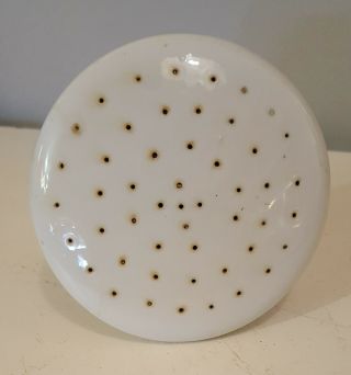 Vtg White Porcelain Shower Head With Brass Fitting