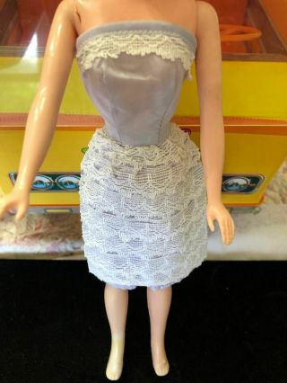 Vintage Barbie Clone,  Babs.  Maddie Mod,  Fab Lu Satin And Lace Short Dress.