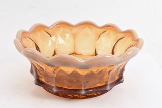 Antique Fenton Art Glass Decorative Amber Candy Dish Bowl V23