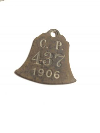 Vtg Antique 1906 Dog License Brass Tag Petersburg Virginia City Tax 1900s K9 Usa