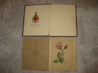 2 Antique Victorian Scrapbook 
