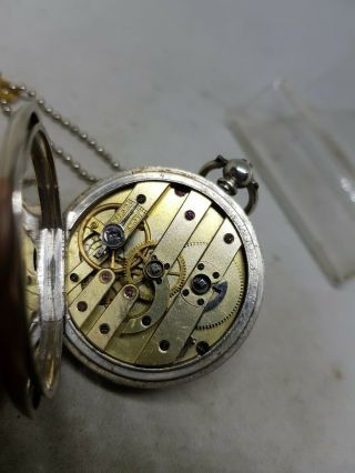 Antique continental silver half hunter pocket watch c1900 ref625 2