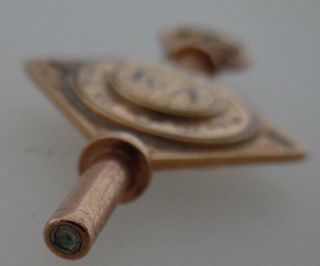 Rare Unusual 9ct Solid Gold Enamel Masonic Antique Fob/Pocket Watch Key (A9A 3