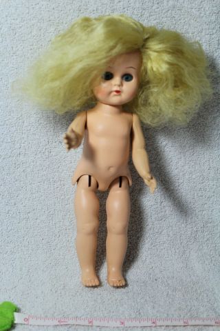 Vintage 9 " Sleepy Eyed Hard Plastic Doll (blonde Hair Blue Eyes)