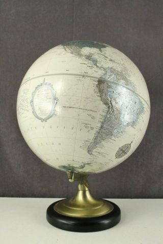 Vintage Table Top Replogle 12 " Platinum Classic World Globe Raised Relief
