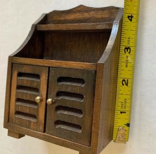 Vintage Dollhouse Miniatures Wood Kitchen Dry Sink Cabinet CUPBOARD PANTRY 1:12 2