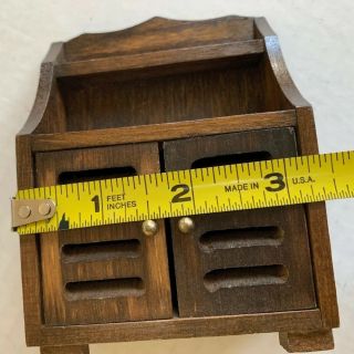 Vintage Dollhouse Miniatures Wood Kitchen Dry Sink Cabinet CUPBOARD PANTRY 1:12 3