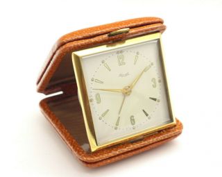 Vintage Kienzle Travel Alarm Clock Folding Made In Germany