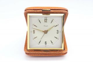 Vintage KIENZLE Travel Alarm Clock Folding Made In Germany 2