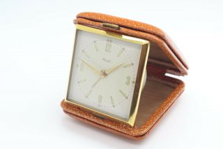 Vintage KIENZLE Travel Alarm Clock Folding Made In Germany 3