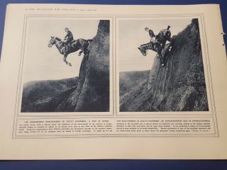 World War One Antique Print Wwi Italian Horsemen Showing Riding Skill