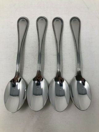 Towle Beaded Antique 18/8 Stainless Germany Set Of 4 Teaspoons 6 1/4 "