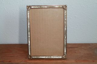 Vintage Ornate Gold Pearlized Metal Photo Picture Frame 5x7 "