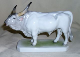 Antique Herend Porcelain Figurine Bull 5281 Ox Figure