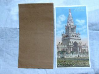 1915 Tower Of Jewels Pan Pacific Expo.  S.  F.  Large Glitter Postcard Env.