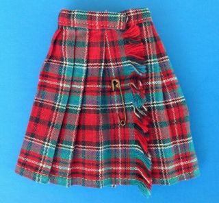 Vintage Tammy Doll Red Plaid Pleated Skirt W/pin 9221 - 3 Euc 1962