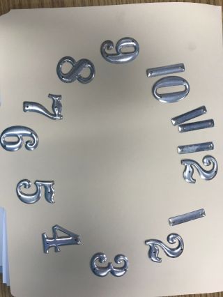 Antique Mission Style Clock Aluminum Numbers 1.  5”