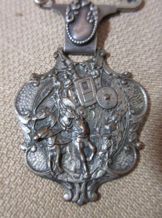 antique 1800 ' s sterling silver ornate horse and buggy figural brooch pin pendant 2