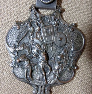 antique 1800 ' s sterling silver ornate horse and buggy figural brooch pin pendant 4