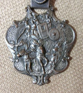 antique 1800 ' s sterling silver ornate horse and buggy figural brooch pin pendant 5