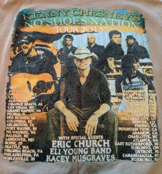 Kenny Chesney Eric Church Eli Young 2013 No Shoes Nation Tour T - shirt - Men ' s M 4