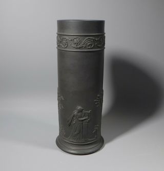Fine Antique 19th Century Wedgwood Black Basalt Spill Vase