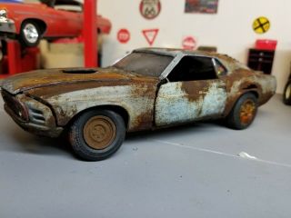 Ford Mustang Fastback Rusty Barn Find Junkyard Diorama Jumker