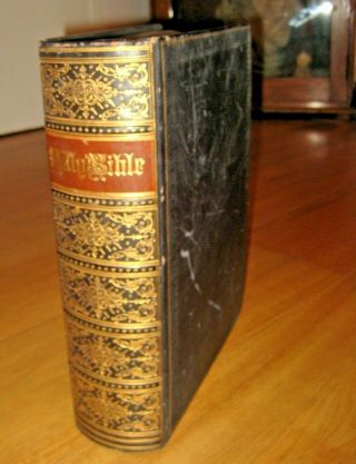 Antique Cassell Peter And Galpin Holy Bible - With Over 900 Engravings