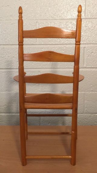 Vintage Ladder Back Style Wooden Doll Or Bear Chair For Size 15” Dolls Or Bigger 3